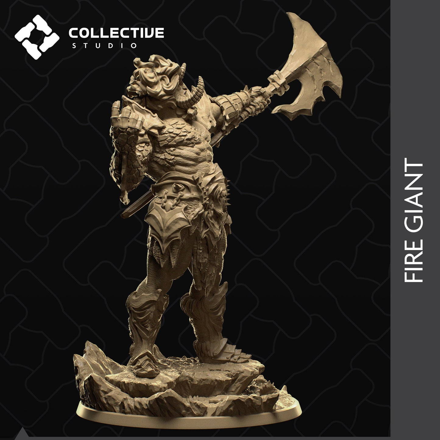 Fire Giant, Collective Studios | Dungeons and Dragons | Pathfinder | Table Top RPG | 3D Printed Model