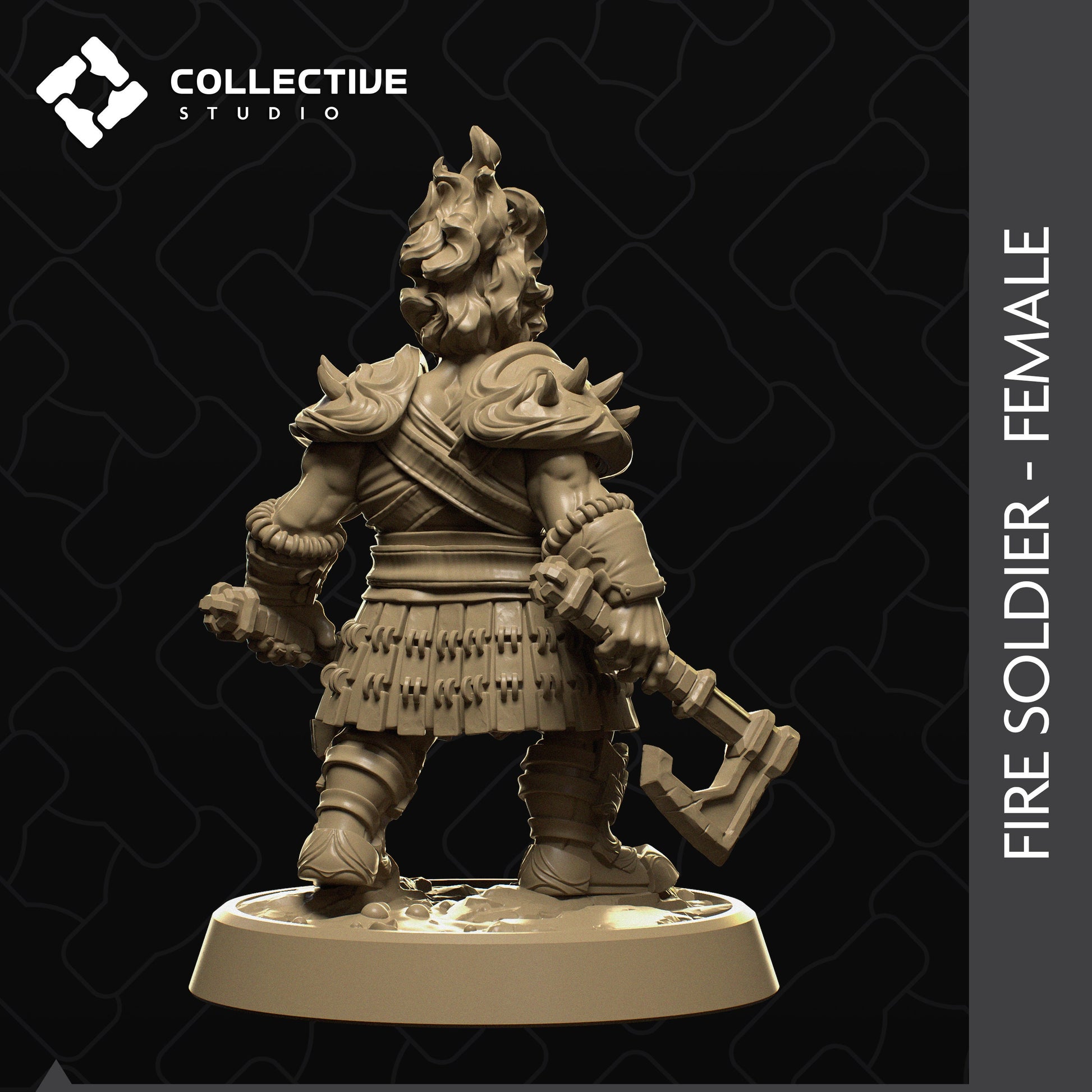 Elemental Soldier, Collective Studios | Dungeons and Dragons | Pathfinder | Table Top RPG | 3D Printed Model