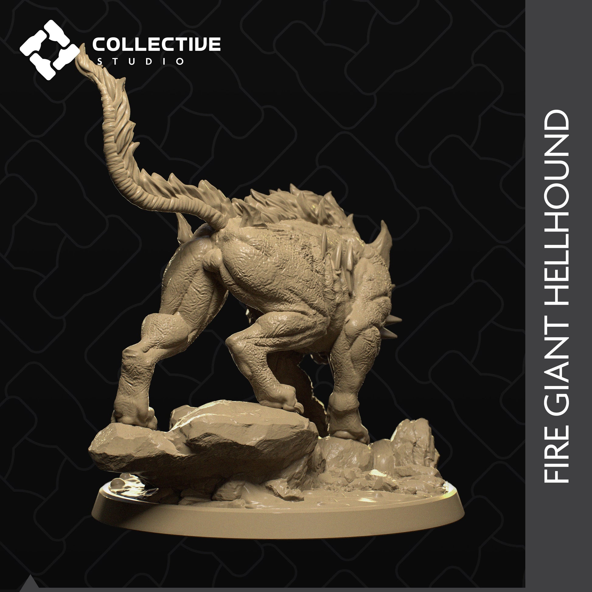 Hell Hound, Collective Studios | Dungeons and Dragons | Pathfinder | Table Top RPG | 3D Printed Model