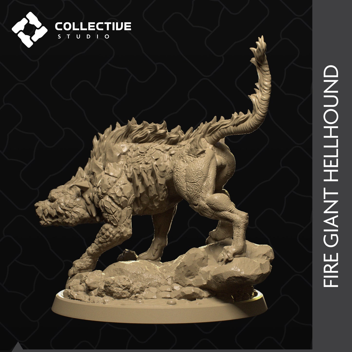 Hell Hound, Collective Studios | Dungeons and Dragons | Pathfinder | Table Top RPG | 3D Printed Model