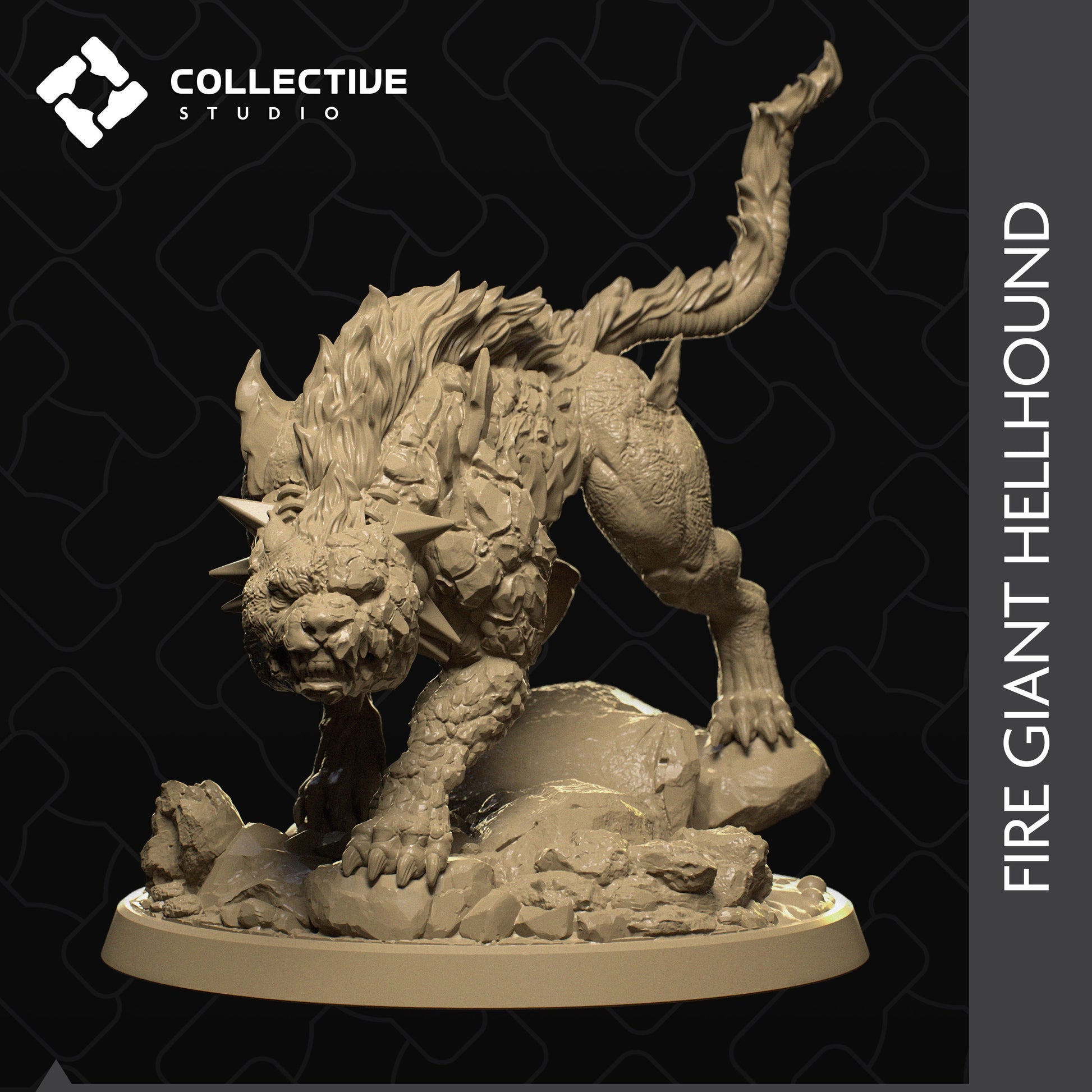 Hell Hound, Collective Studios | Dungeons and Dragons | Pathfinder | Table Top RPG | 3D Printed Model