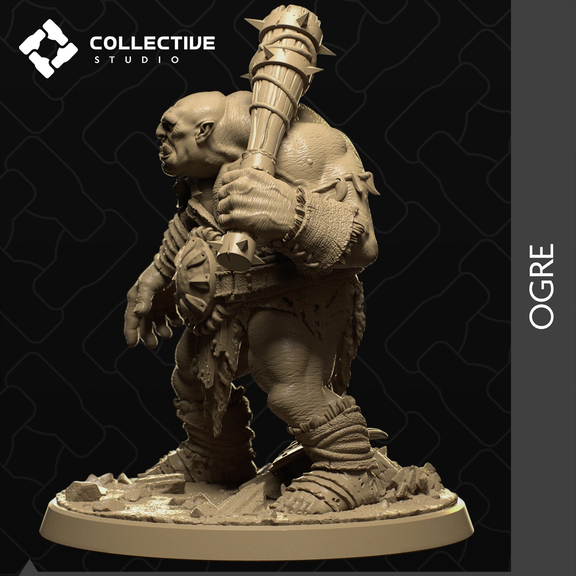 Ogre, Collective Studios | Dungeons and Dragons | Pathfinder | Table Top RPG | 3D Printed Model