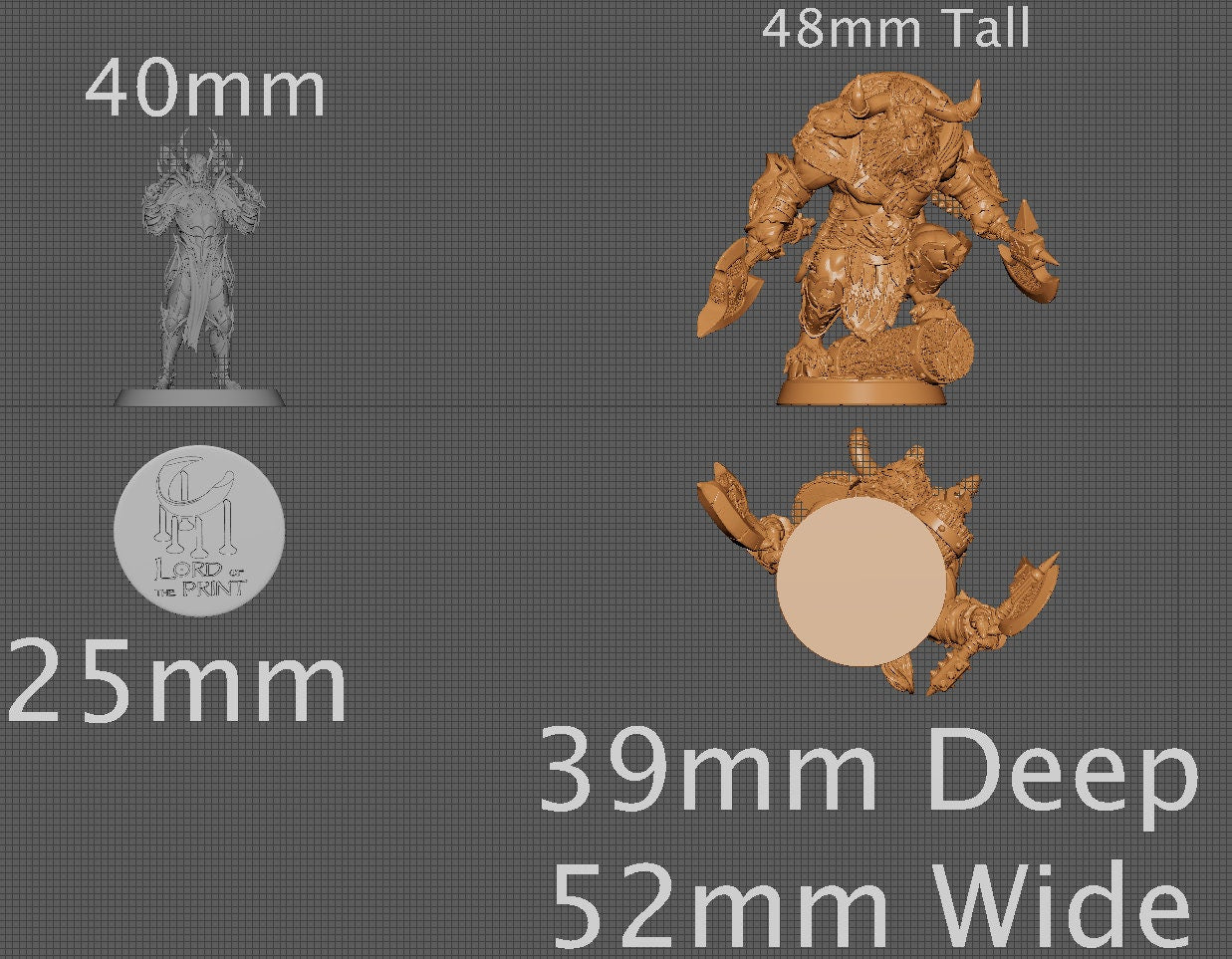 Talodem the Minotaur, Collective Studios | Dungeons and Dragons | Pathfinder | Table Top RPG | 3D Printed Model