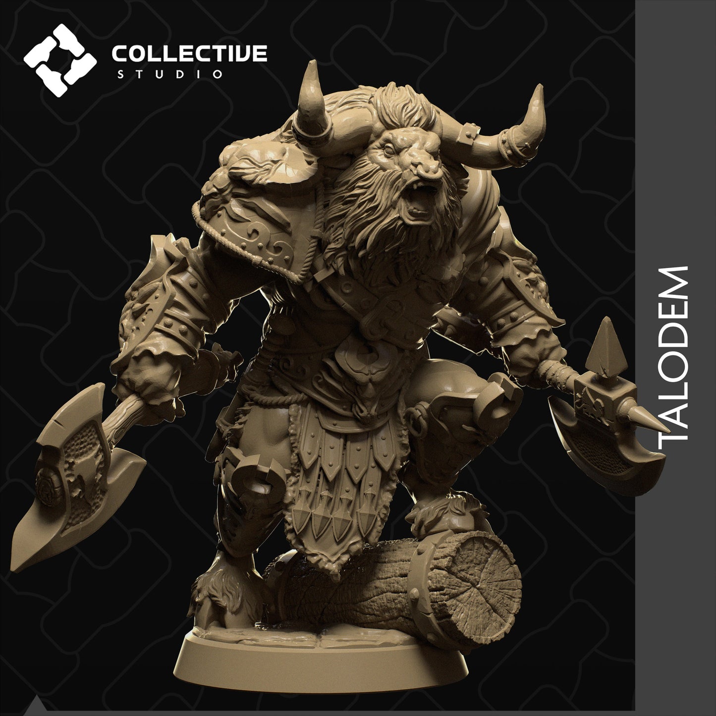 Talodem the Minotaur, Collective Studios | Dungeons and Dragons | Pathfinder | Table Top RPG | 3D Printed Model