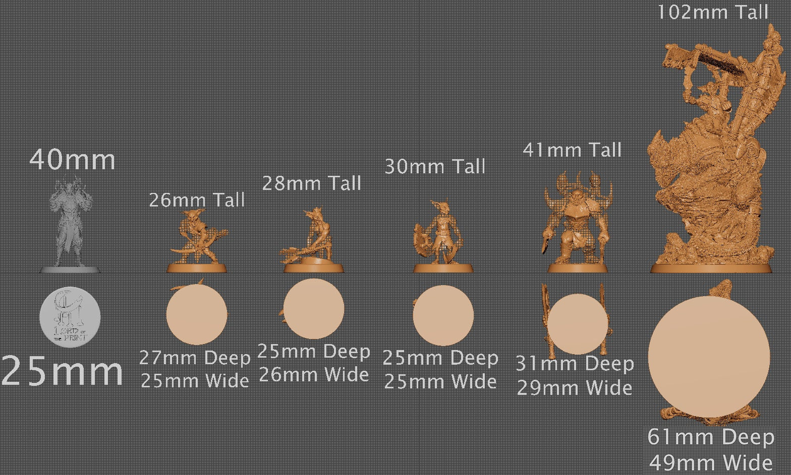 Goblin Warband, Collective Studios | Dungeons and Dragons | Pathfinder | Table Top RPG | 3D Printed Model