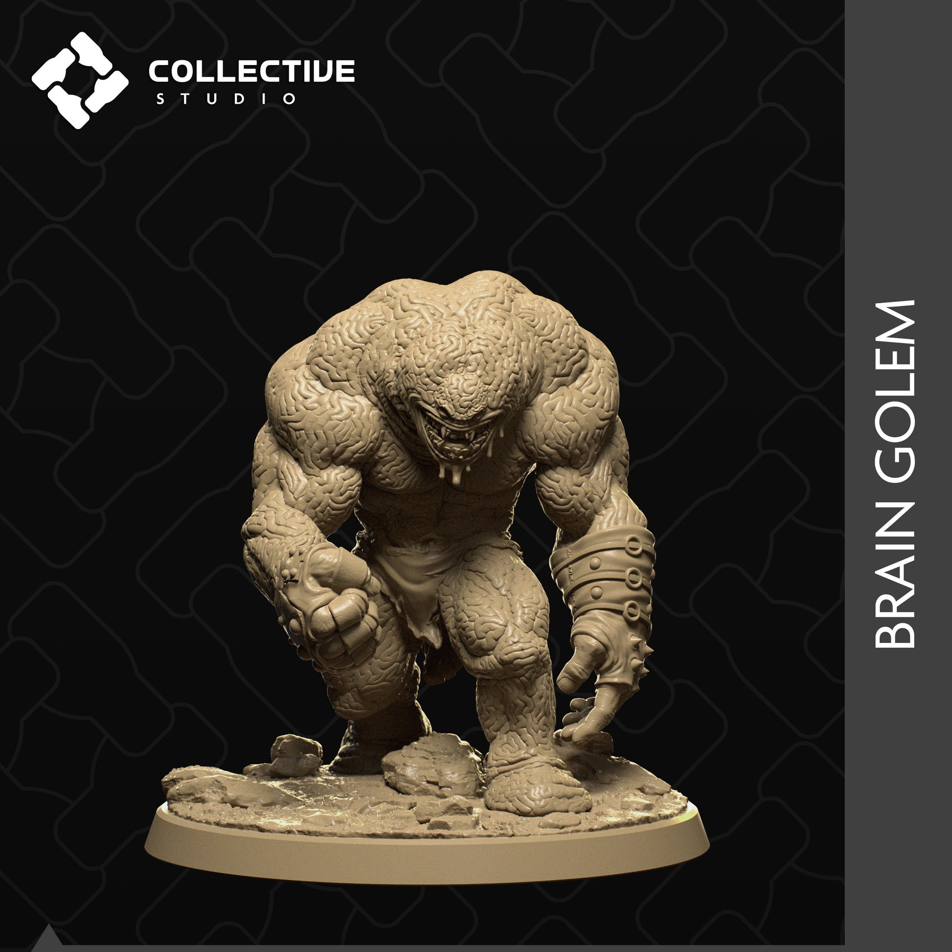 Brain Golem, Collective Studios | Dungeons and Dragons | Pathfinder | Table Top RPG | 3D Printed Model