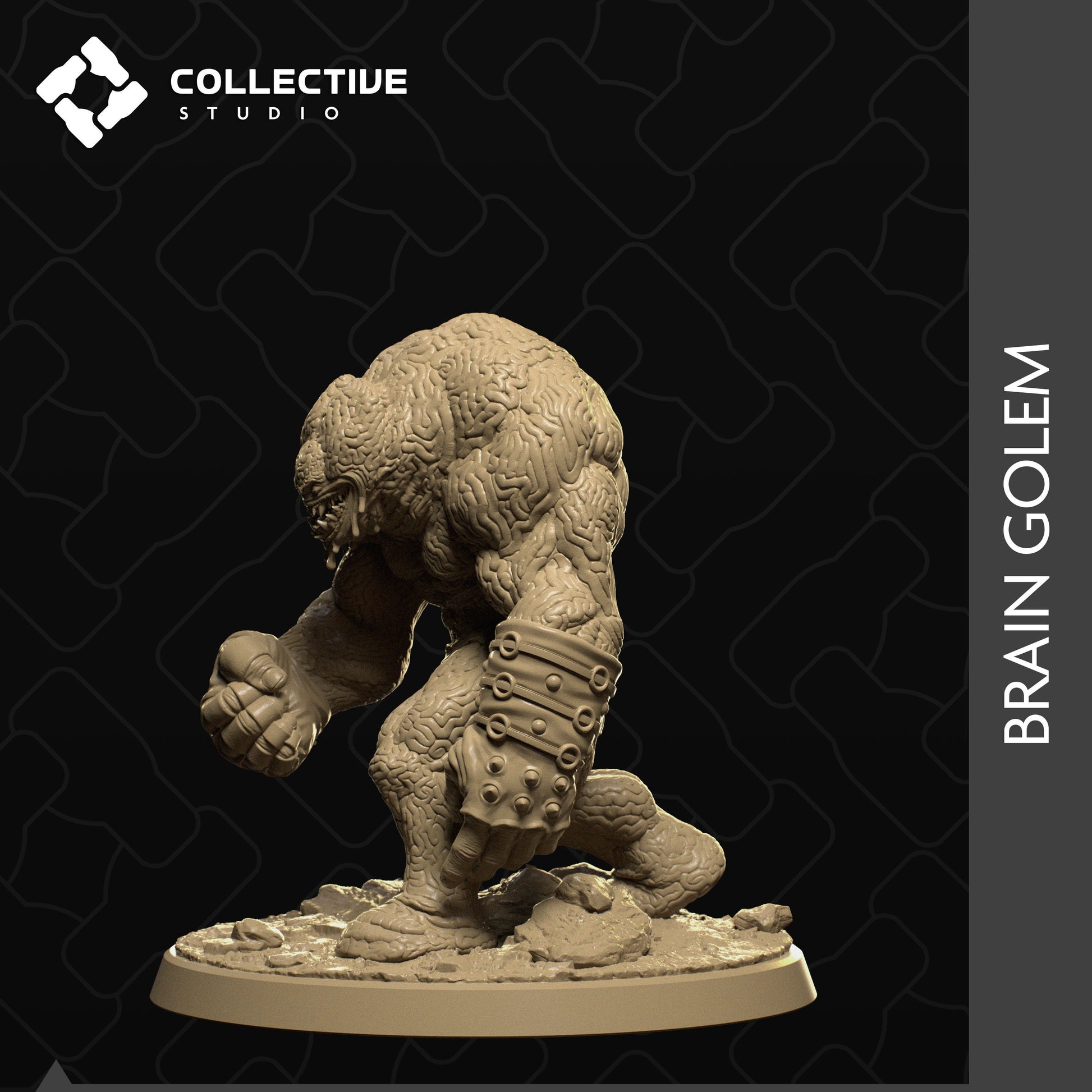 Brain Golem, Collective Studios | Dungeons and Dragons | Pathfinder | Table Top RPG | 3D Printed Model