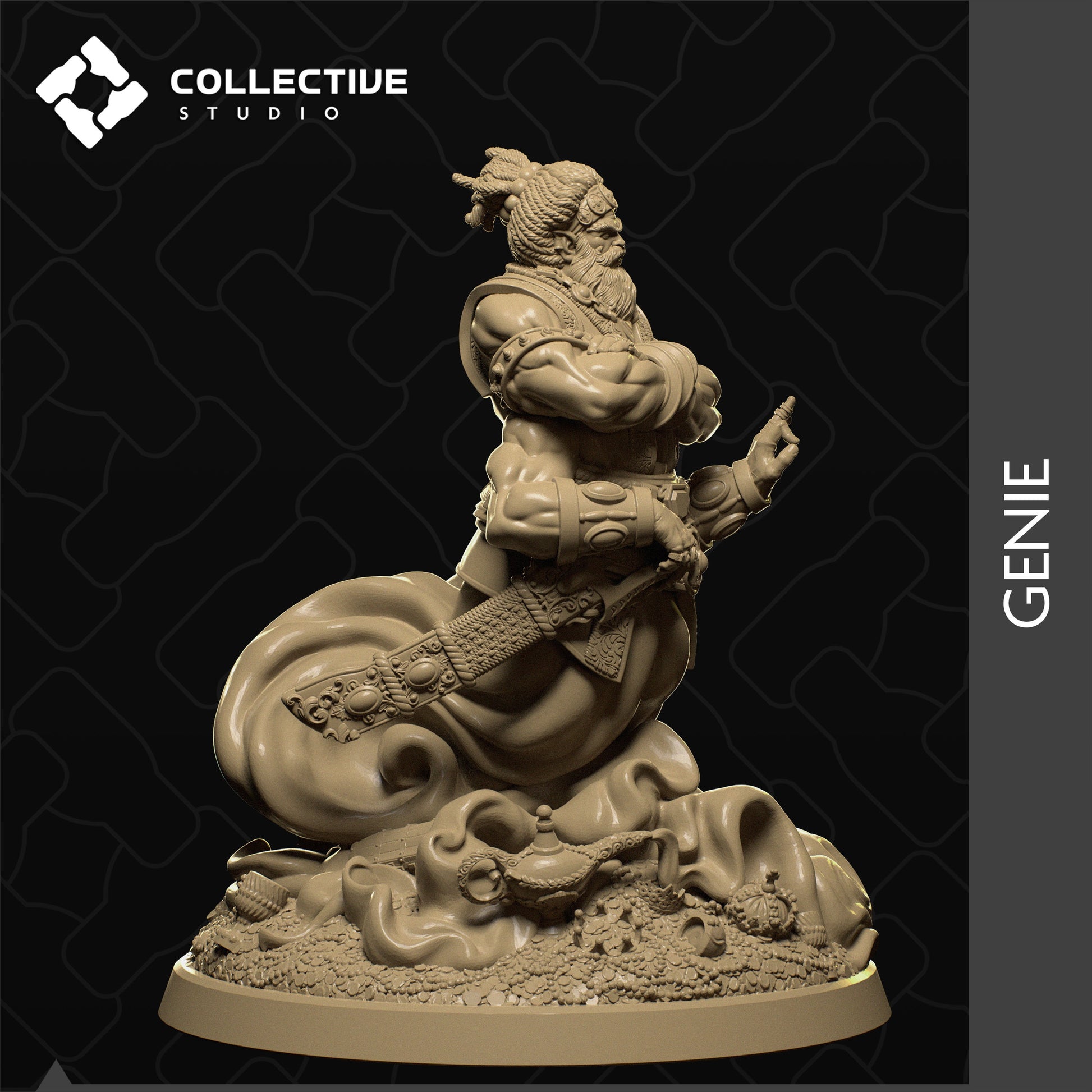 Genie, Collective Studios | Dungeons and Dragons | Pathfinder | Table Top RPG | 3D Printed Model