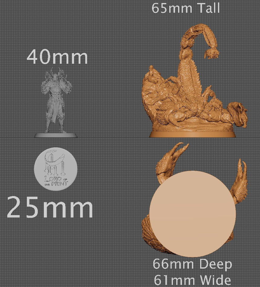 Giant Scorpion, Collective Studios | Dungeons and Dragons | Pathfinder | Table Top RPG | 3D Printed Model
