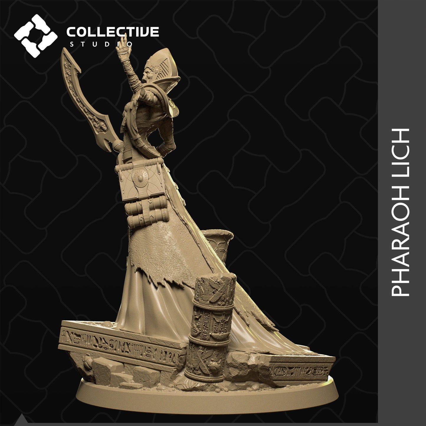 Mummy Lord, Lich, Collective Studios | Dungeons and Dragons | Pathfinder | Table Top RPG | 3D Printed Model