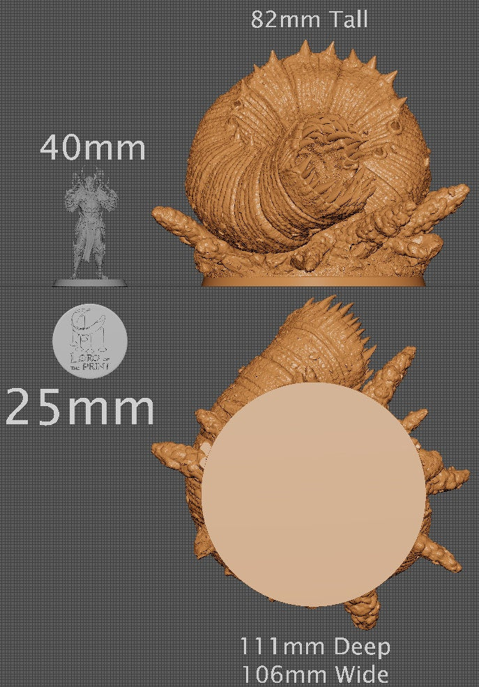 Sand Worm, Collective Studios | Dungeons and Dragons | Pathfinder | Table Top RPG | 3D Printed Model