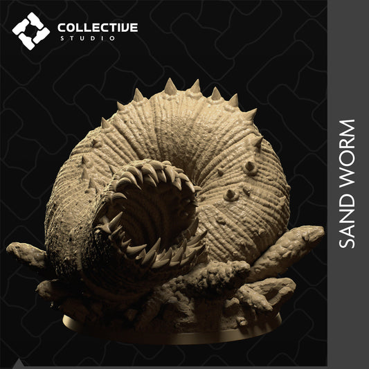 Sand Worm, Collective Studios | Dungeons and Dragons | Pathfinder | Table Top RPG | 3D Printed Model