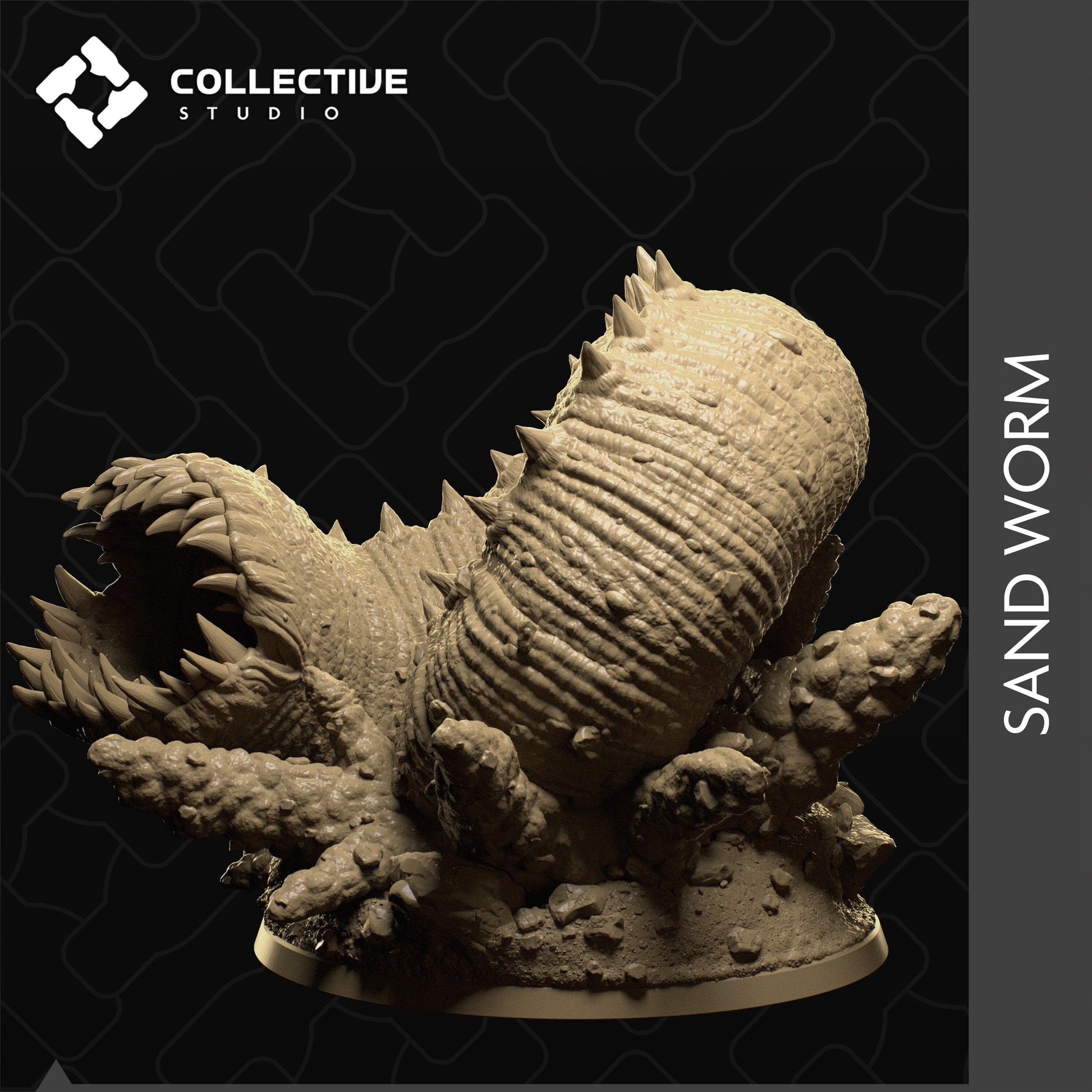 Sand Worm, Collective Studios | Dungeons and Dragons | Pathfinder | Table Top RPG | 3D Printed Model