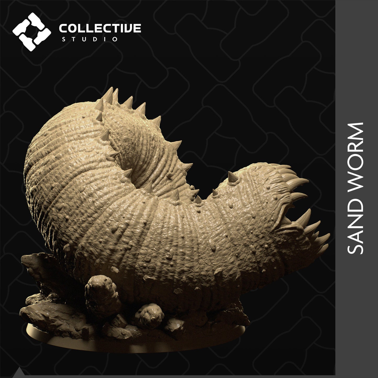 Sand Worm, Collective Studios | Dungeons and Dragons | Pathfinder | Table Top RPG | 3D Printed Model