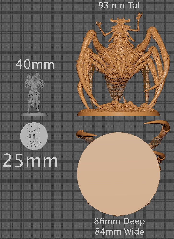 Spider Queen, Collective Studios | Dungeons and Dragons | Pathfinder | Table Top RPG | 3D Printed Model