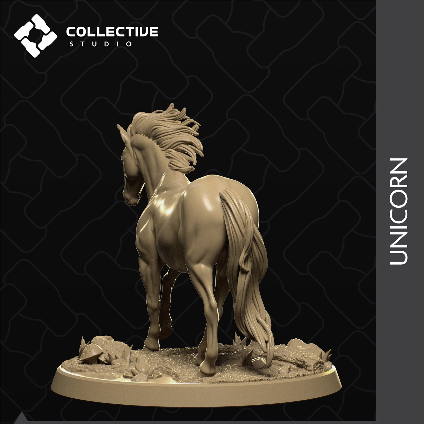 Unicorn, Collective Studios | Dungeons and Dragons | Pathfinder | Table Top RPG | 3D Printed Model