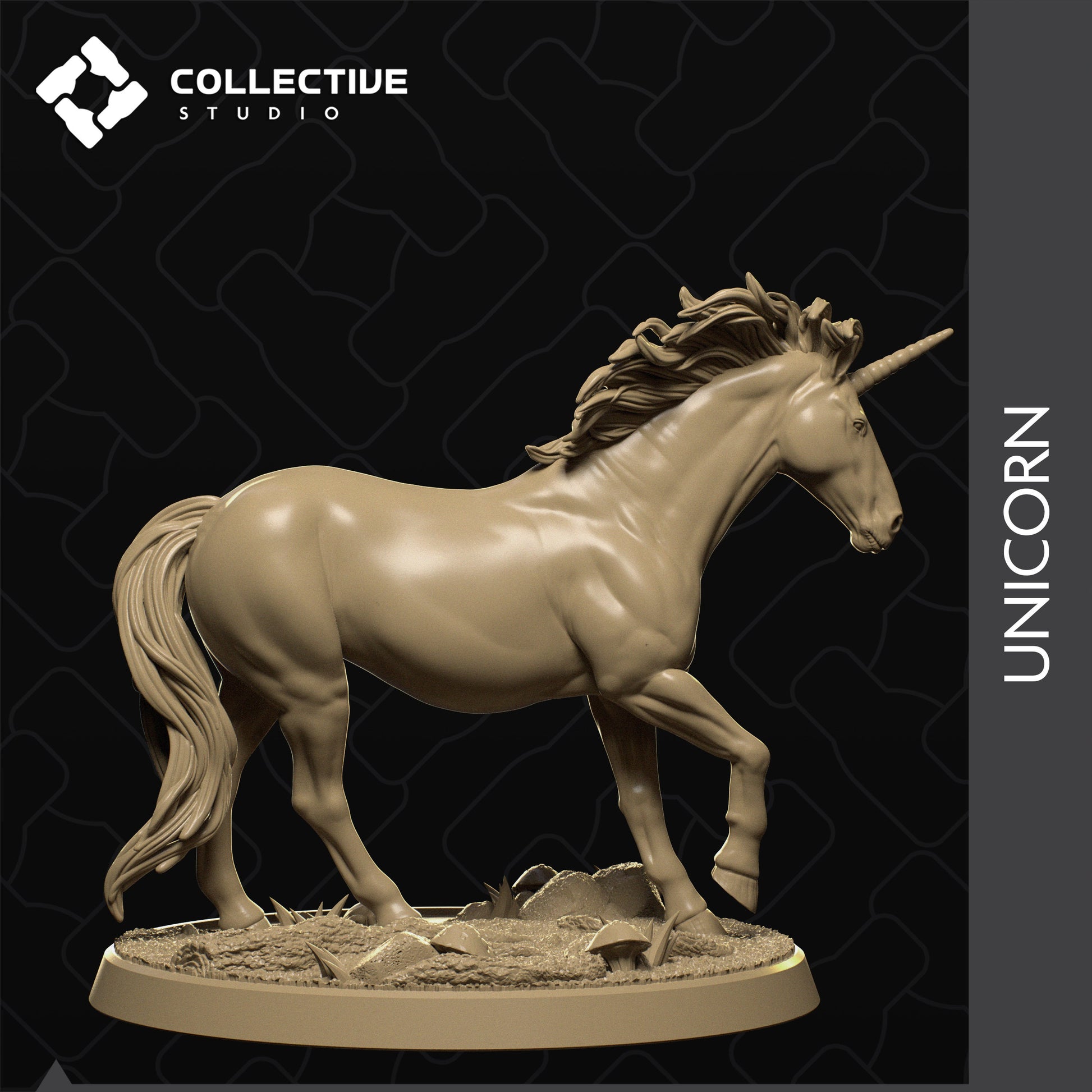 Unicorn, Collective Studios | Dungeons and Dragons | Pathfinder | Table Top RPG | 3D Printed Model