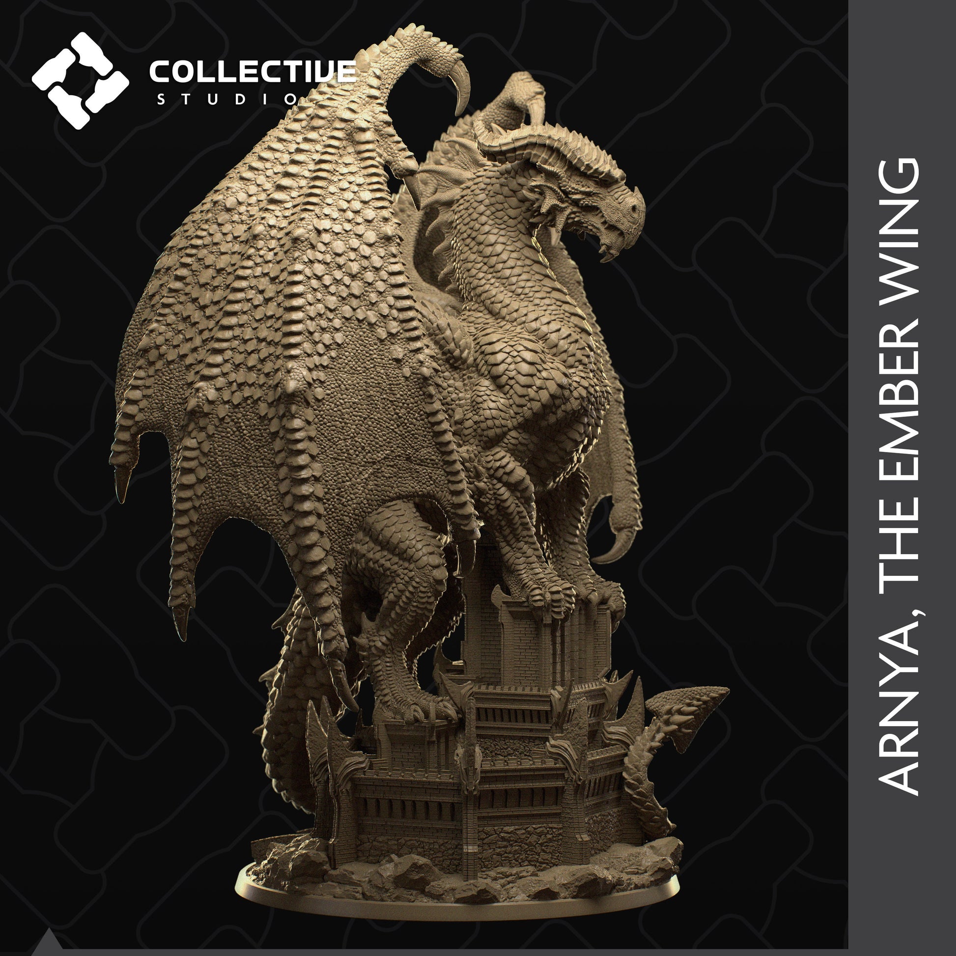 Arnya, Red Dragon, Collective Studios | Dungeons and Dragons | Pathfinder | Table Top RPG | 3D Printed Model