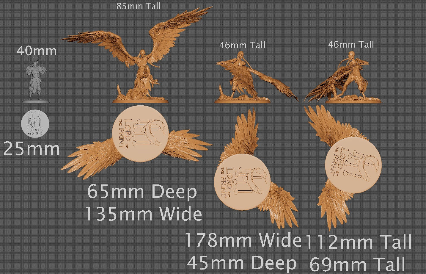 Harpies, Multiple Pose Options, Lord of the Print | Dungeons and Dragons | Pathfinder | Table Top RPG | 3D Printed Model