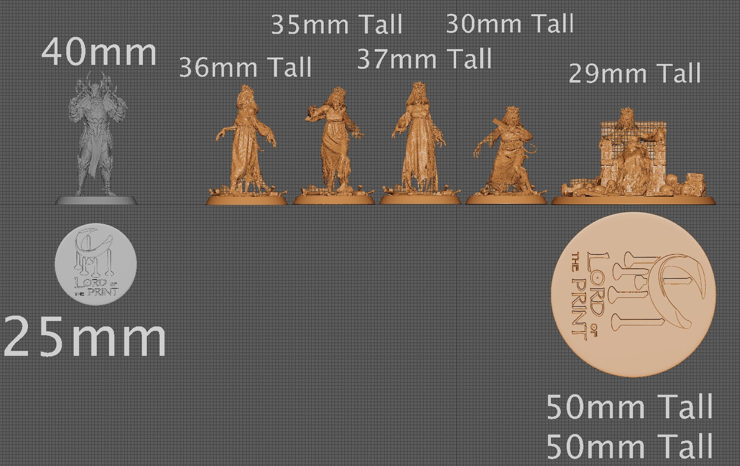 Kikimora Princess, Multiple Pose Options, Lord of the Print | Dungeons and Dragons | Pathfinder | Table Top RPG | 3D Printed Model