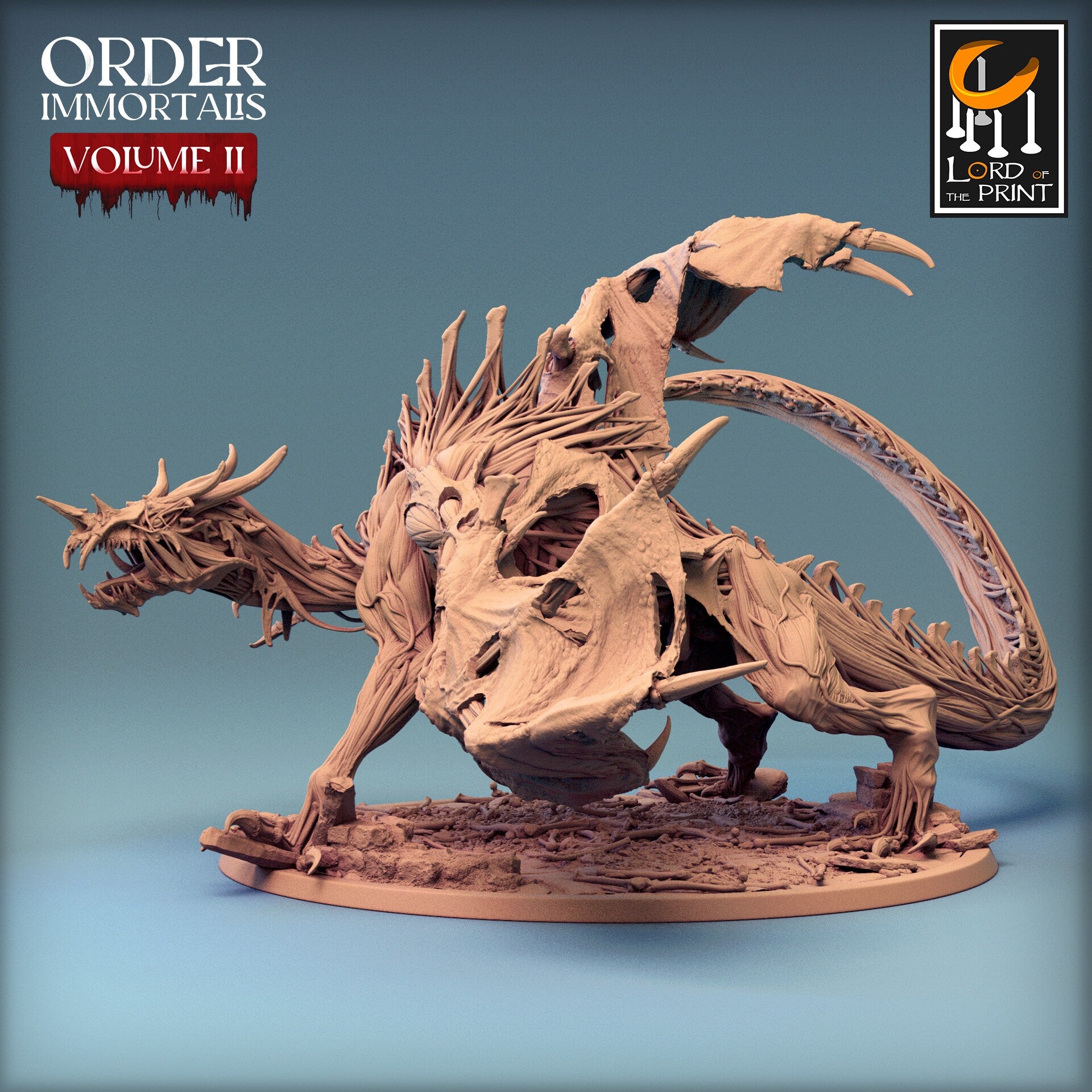 Undead Drake, Order Immortalis Vol.2, Lord of the Print | Dungeons and Dragons | Pathfinder | Table Top RPG | 3D Printed Model