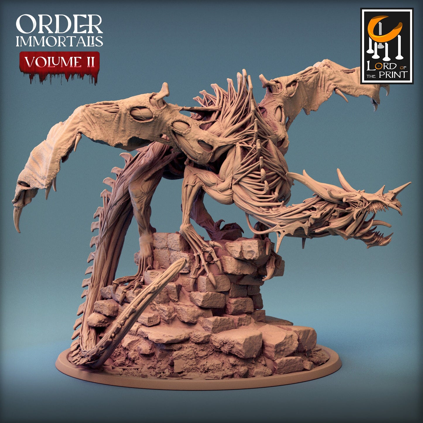 Undead Drake, Order Immortalis Vol.2, Lord of the Print | Dungeons and Dragons | Pathfinder | Table Top RPG | 3D Printed Model