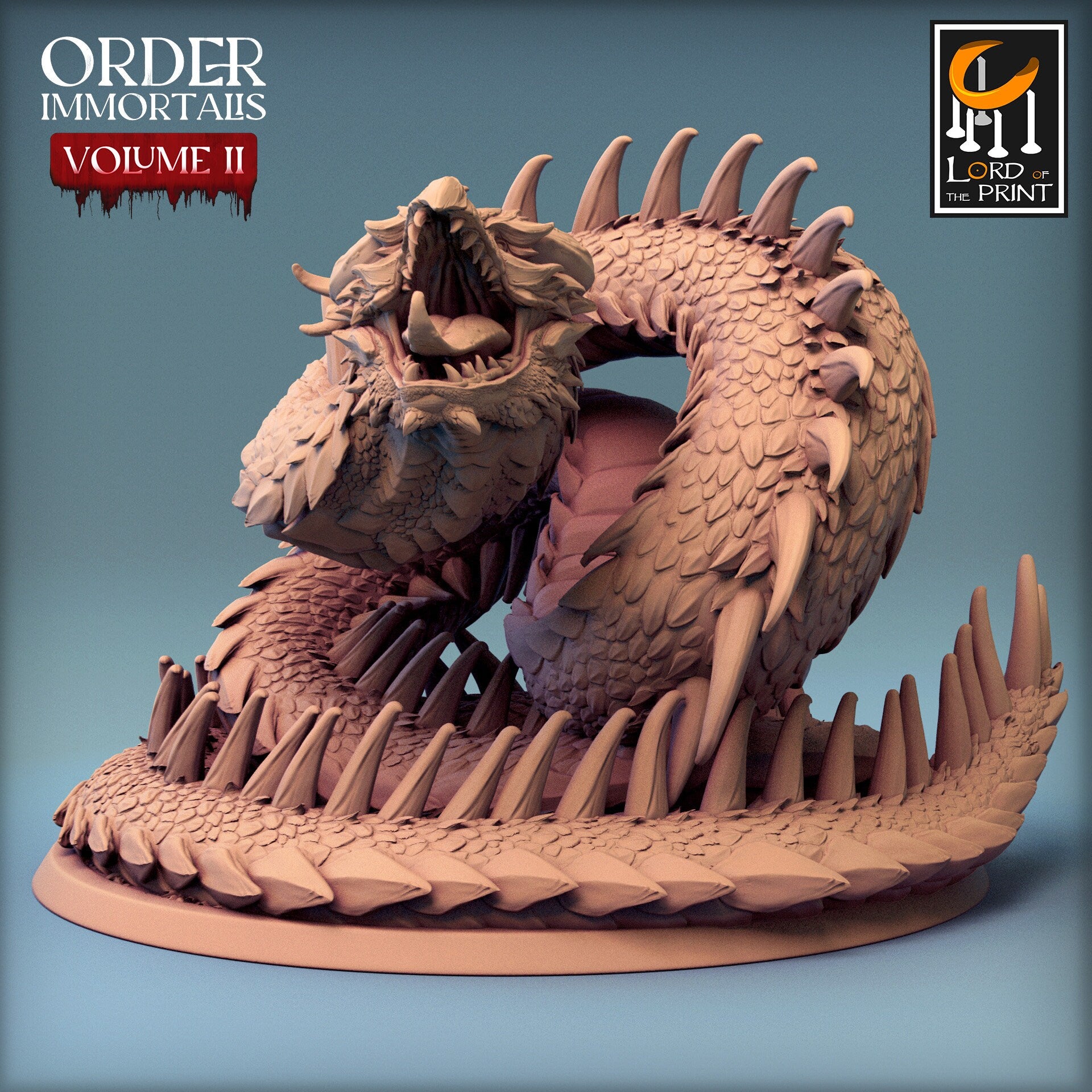 Vampiric Snake, Order Immortalis Vol.2, Lord of the Print | Dungeons and Dragons | Pathfinder | Table Top RPG | 3D Printed Model