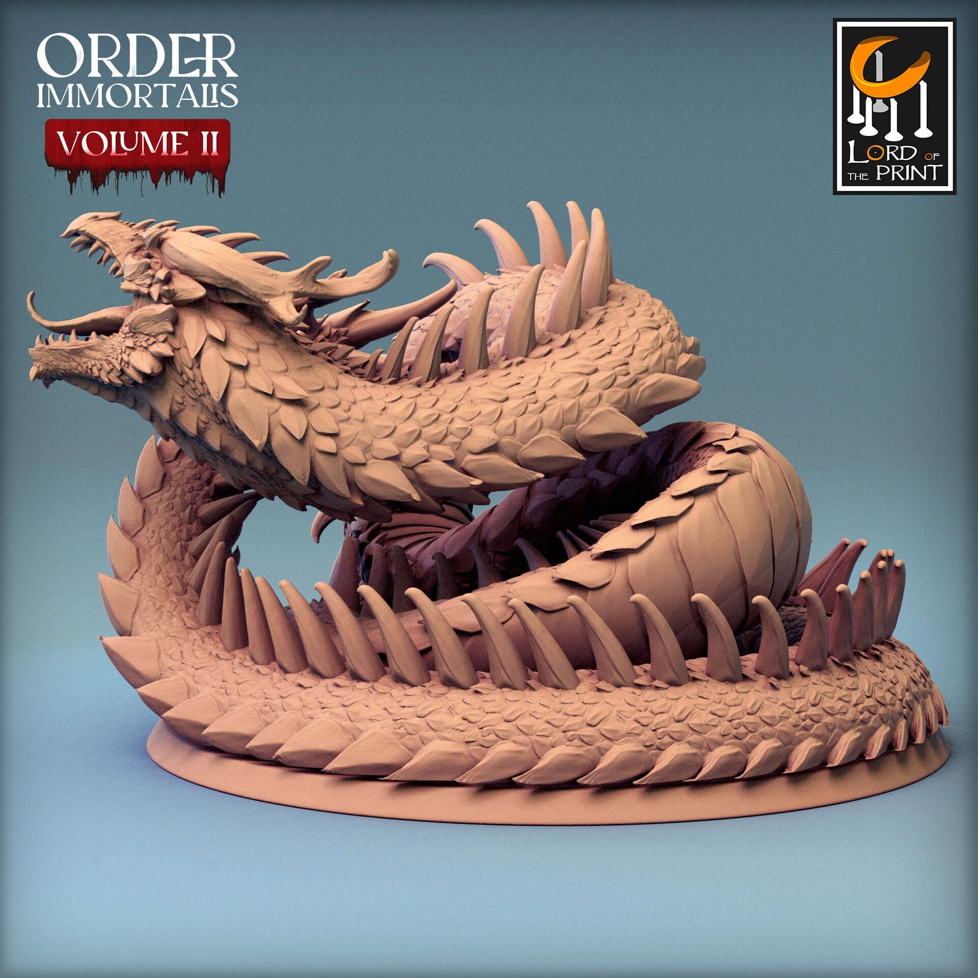 Vampiric Snake, Order Immortalis Vol.2, Lord of the Print | Dungeons and Dragons | Pathfinder | Table Top RPG | 3D Printed Model