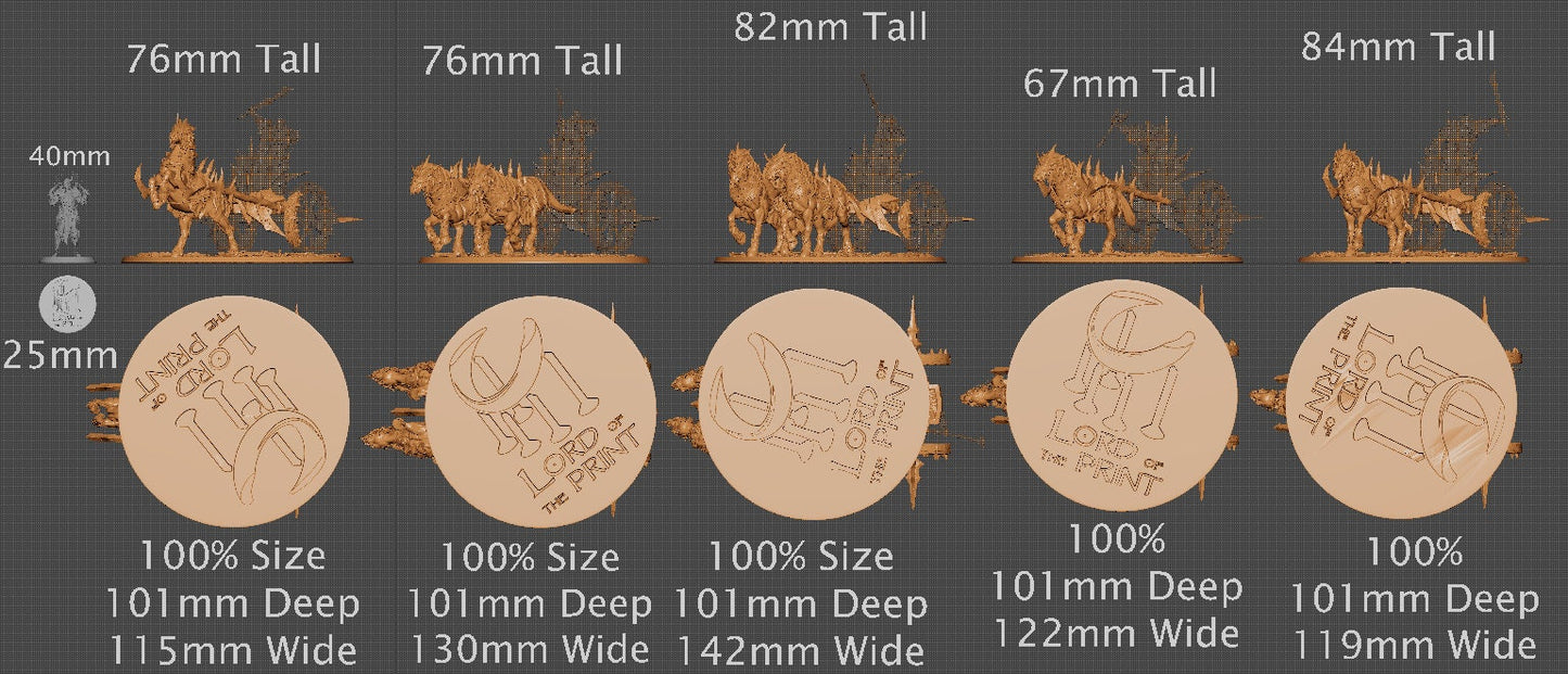 Chariots, Order Immortalis Vol.2, Lord of the Print | Dungeons and Dragons | Pathfinder | Table Top RPG | 3D Printed Model