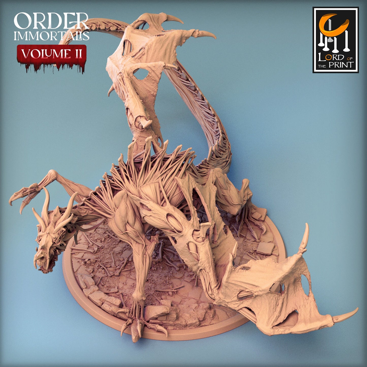 Undead Drake, Order Immortalis Vol.2, Lord of the Print | Dungeons and Dragons | Pathfinder | Table Top RPG | 3D Printed Model