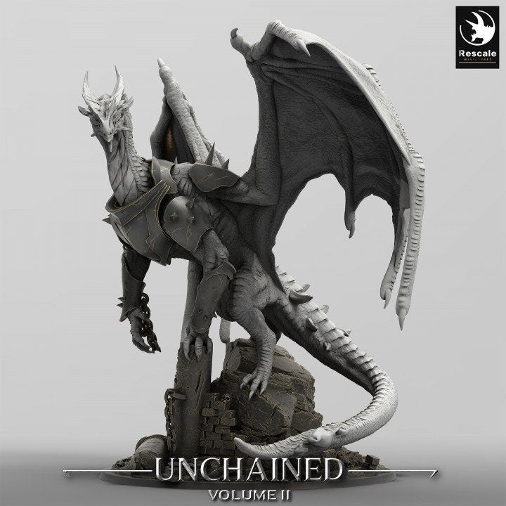 Xeldranth, Lord War Dragon, Rescale Miniatures | Dungeons and Dragons | Pathfinder | Table Top RPG | 3D Printed Model