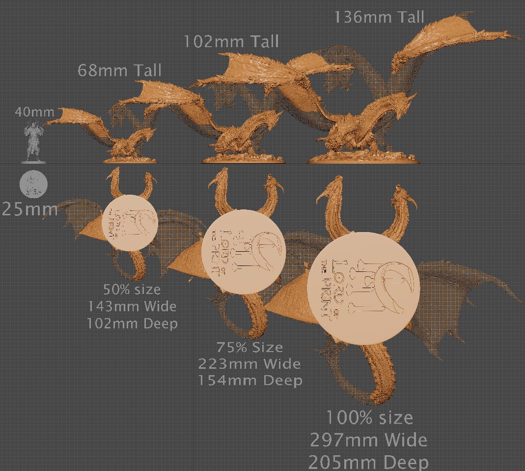 Bialmuth, Two Headed Dragon, Rescale Miniatures | Dungeons and Dragons | Pathfinder | Table Top RPG | 3D Printed Model