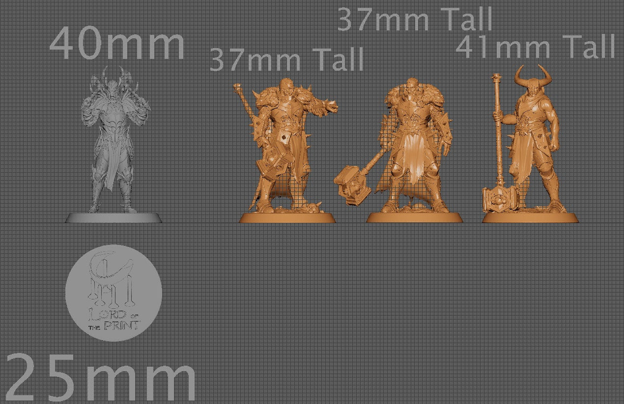 Hammer Raiders, Rescale Miniatures | Dungeons and Dragons | Pathfinder | Table Top RPG | 3D Printed Model