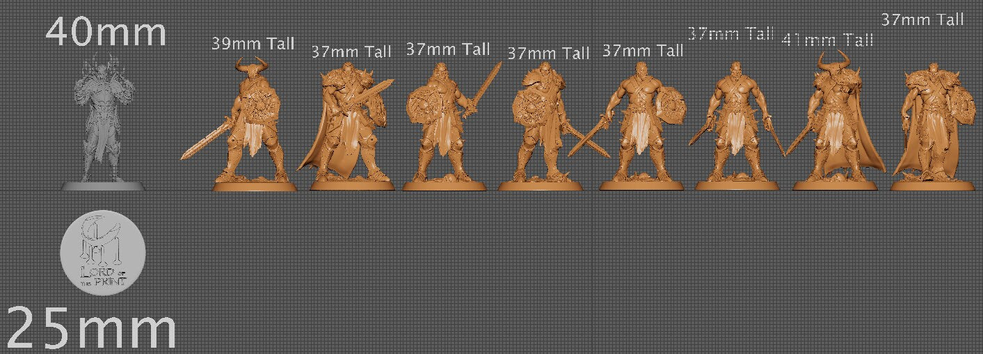 Sword Rangers, Rescale Miniatures | Dungeons and Dragons | Pathfinder | Table Top RPG | 3D Printed Model