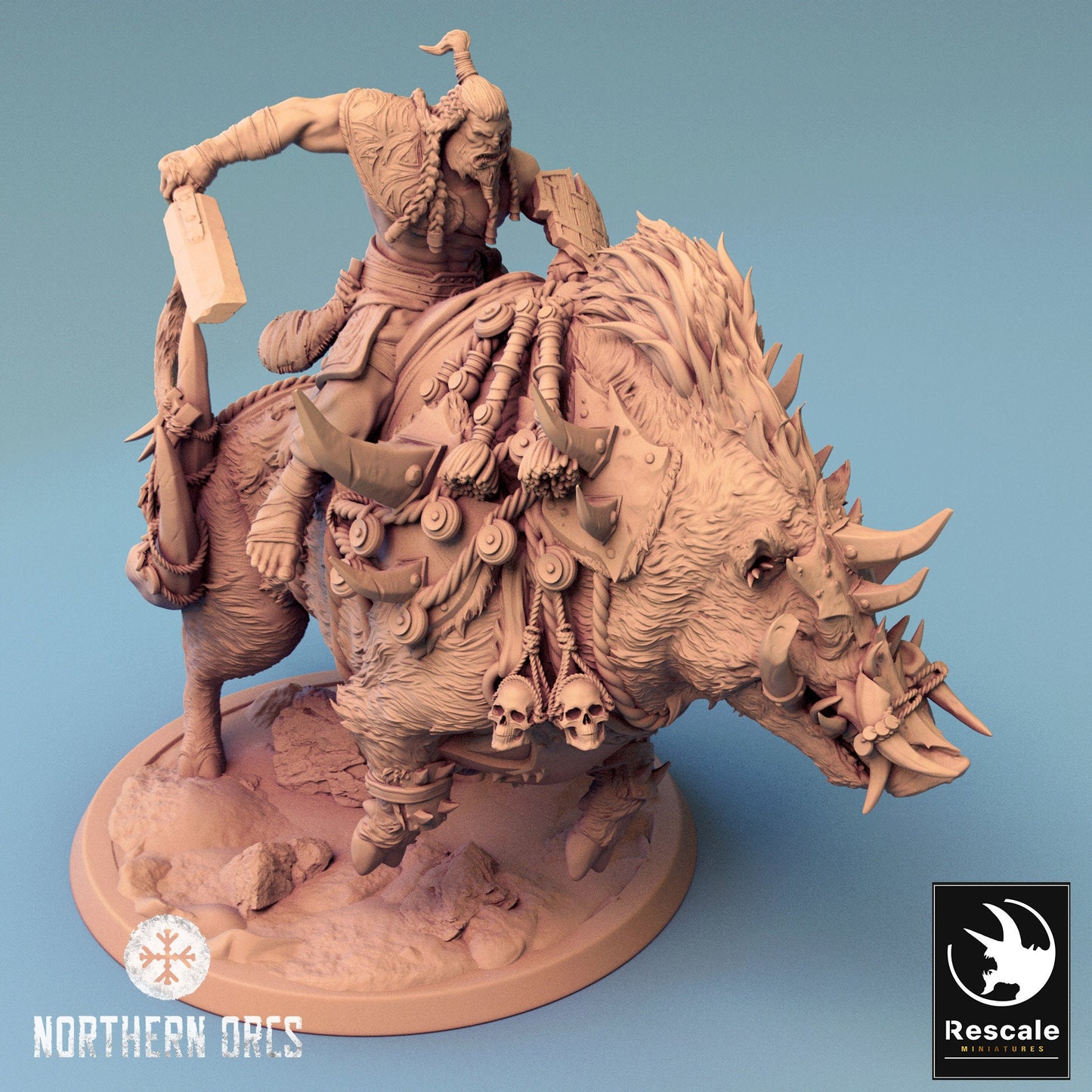 Hog Riders, Rescale Miniatures | Dungeons and Dragons | Pathfinder | Table Top RPG | 3D Printed Model