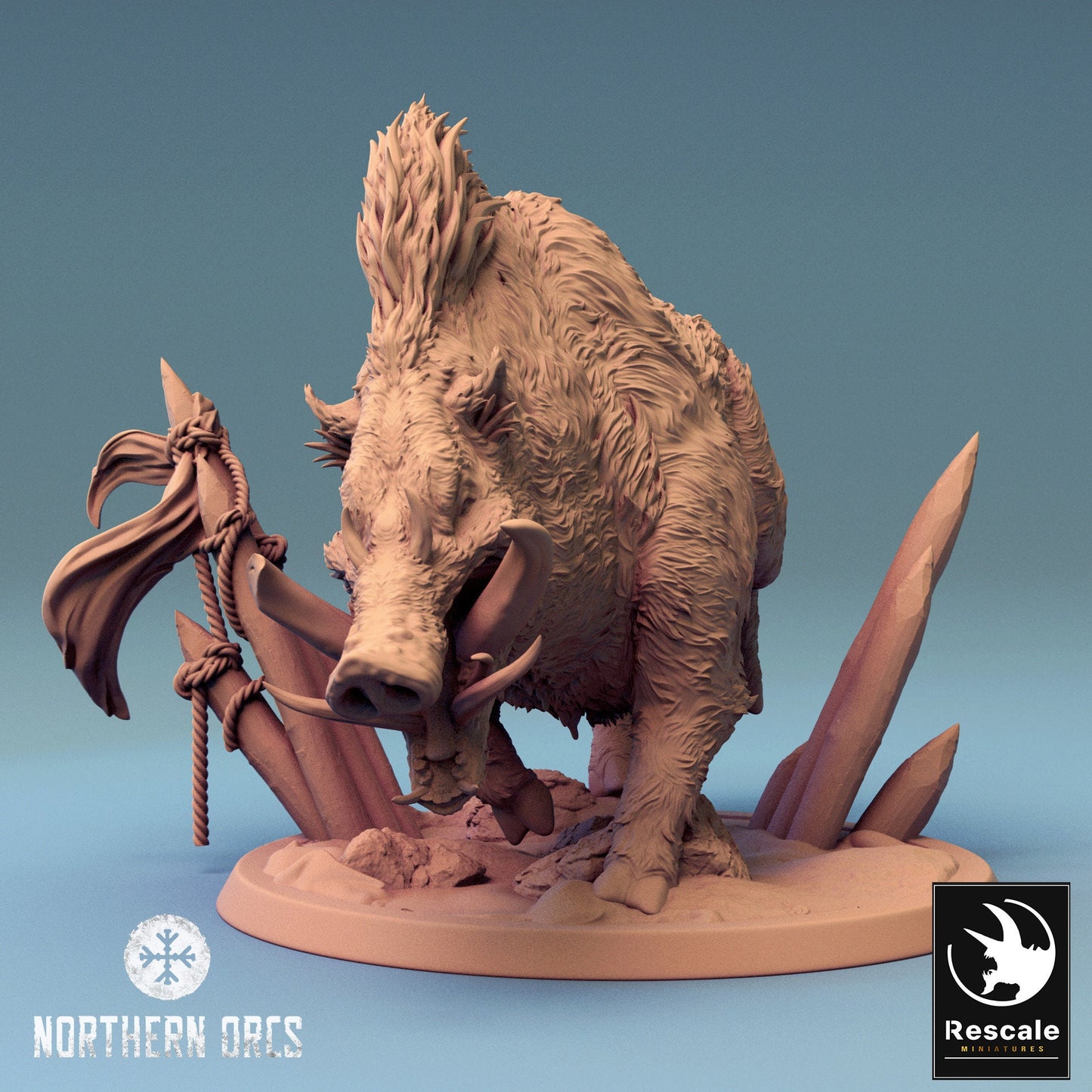 Wild Hogs, Rescale Miniatures | Dungeons and Dragons | Pathfinder | Table Top RPG | 3D Printed Model