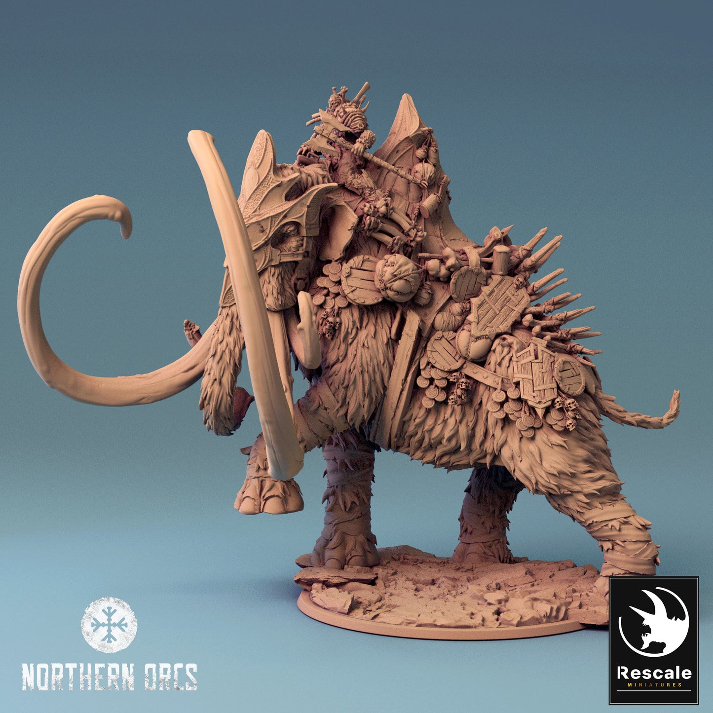 War Mammoth, Rescale Miniatures | Dungeons and Dragons | Pathfinder | Table Top RPG | 3D Printed Model
