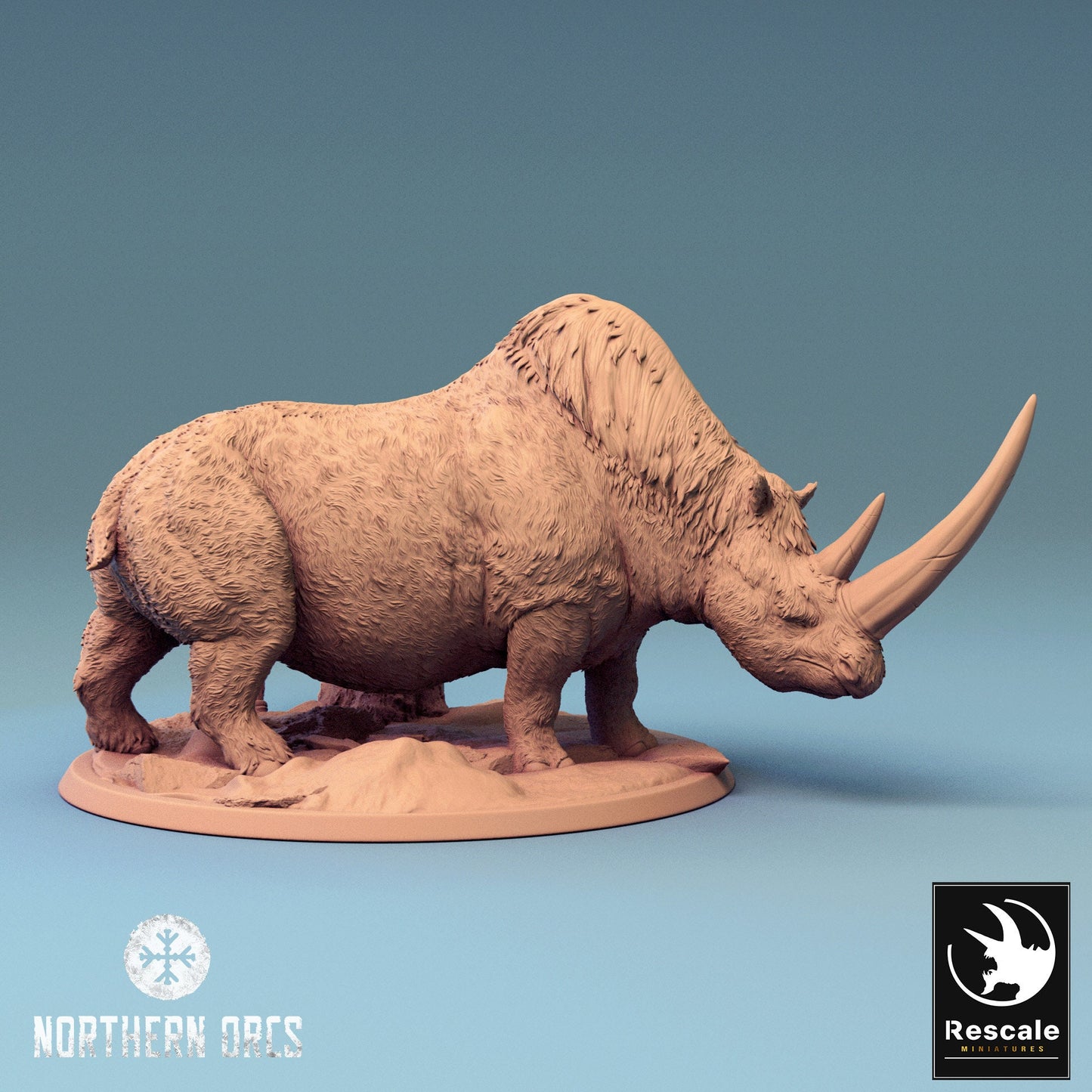 Wild Rhinos, Rescale Miniatures | Dungeons and Dragons | Pathfinder | Table Top RPG | 3D Printed Model