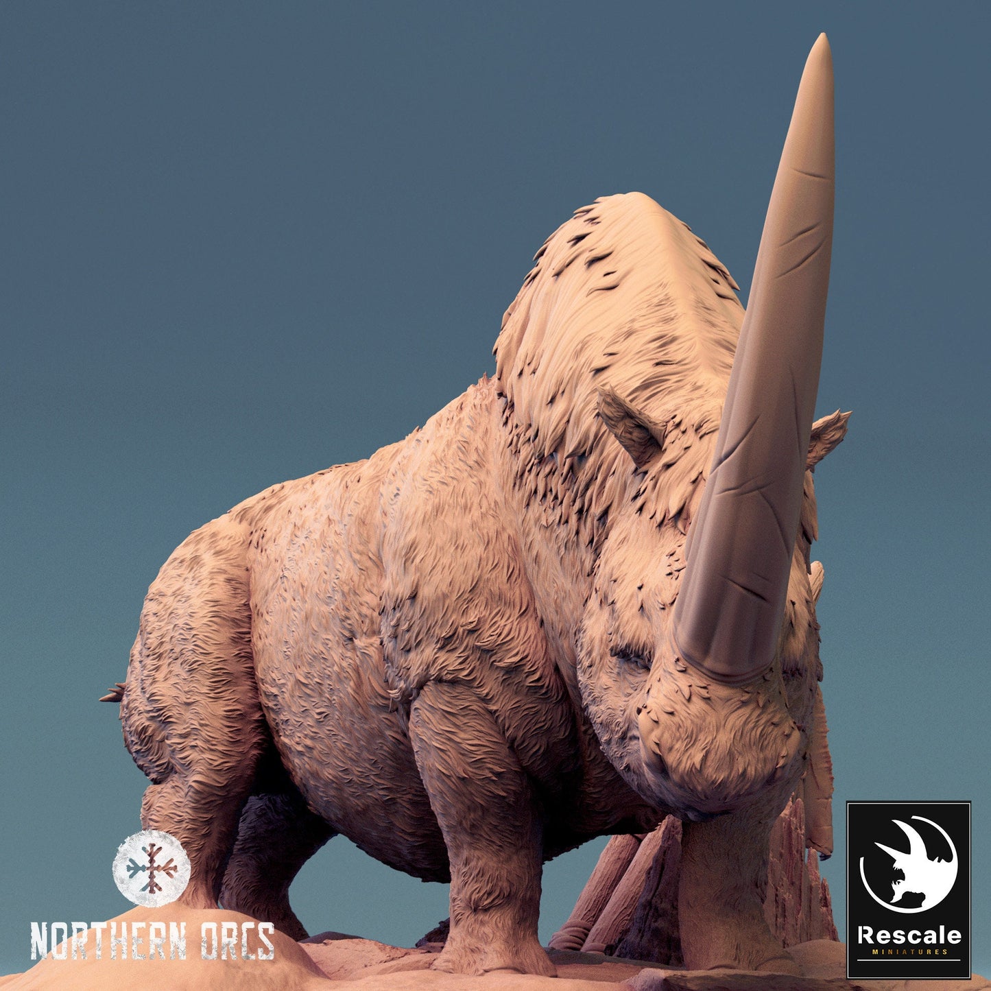 Wild Rhinos, Rescale Miniatures | Dungeons and Dragons | Pathfinder | Table Top RPG | 3D Printed Model