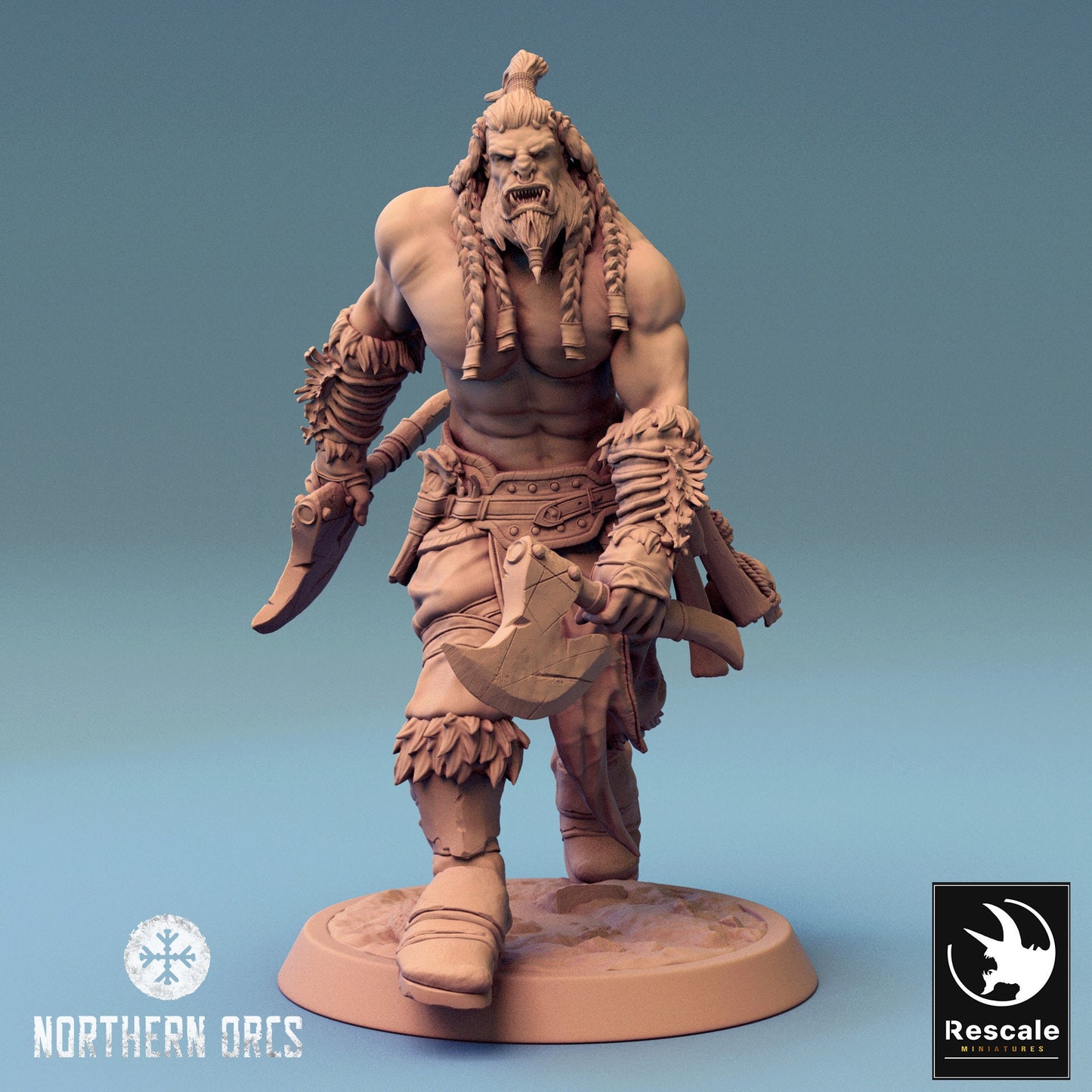 Orcs n' Axes, Rescale Miniatures | Dungeons and Dragons | Pathfinder | Table Top RPG | 3D Printed Model