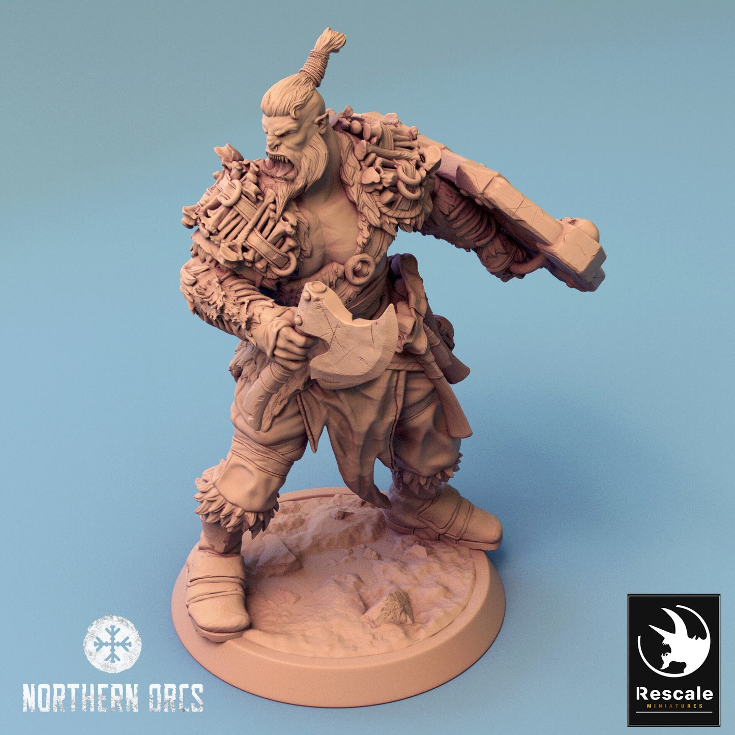 Orcs n' Axes, Rescale Miniatures | Dungeons and Dragons | Pathfinder | Table Top RPG | 3D Printed Model