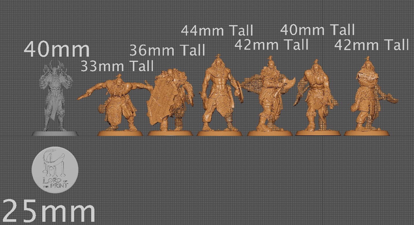 Orcs n' Axes, Rescale Miniatures | Dungeons and Dragons | Pathfinder | Table Top RPG | 3D Printed Model