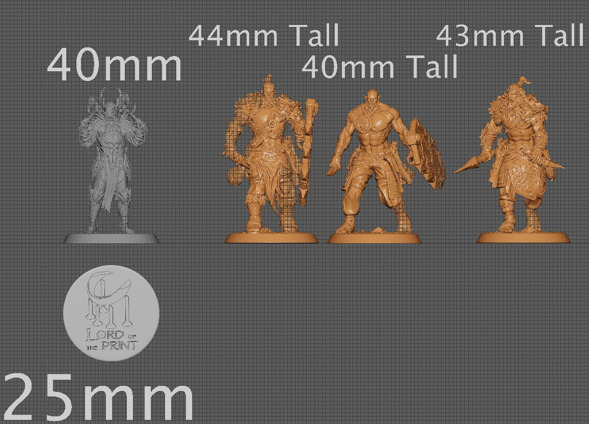 Orcs n' Lil Stabbers, Rescale Miniatures | Dungeons and Dragons | Pathfinder | Table Top RPG | 3D Printed Model