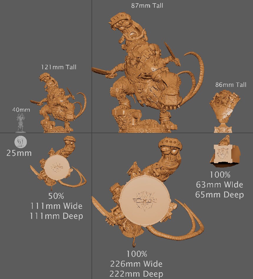 Wererat Monstrosity, Witchsong Miniatures | Dungeons and Dragons | Pathfinder | Table Top RPG | 3D Printed Model