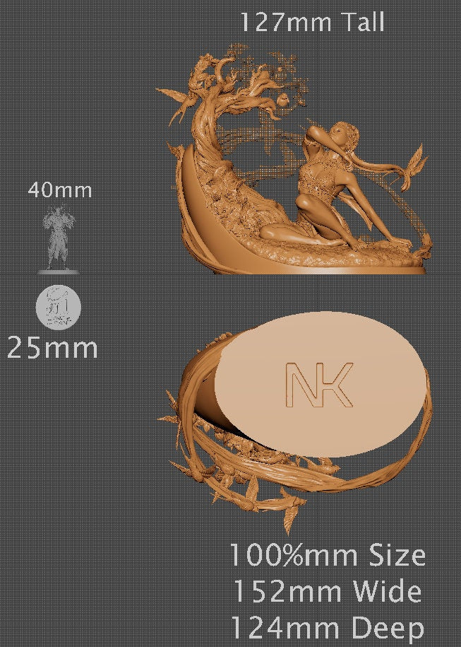 Spring, Statue, Ernest Nemirovsky | Dungeons and Dragons | Pathfinder | Table Top RPG | 3D Printed Model