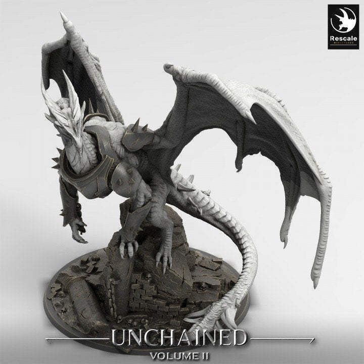 Xeldranth, Lord War Dragon, Rescale Miniatures | Dungeons and Dragons | Pathfinder | Table Top RPG | 3D Printed Model