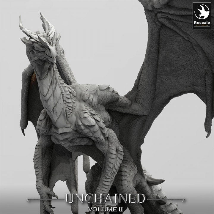 Xeldranth, Lord War Dragon, Rescale Miniatures | Dungeons and Dragons | Pathfinder | Table Top RPG | 3D Printed Model