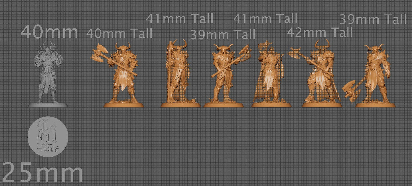 Axe Raiders, Rescale Miniatures | Dungeons and Dragons | Pathfinder | Table Top RPG | 3D Printed Model