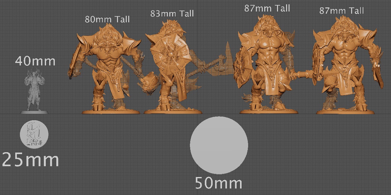 Minotaurs, Rescale Miniatures | Dungeons and Dragons | Pathfinder | Table Top RPG | 3D Printed Model