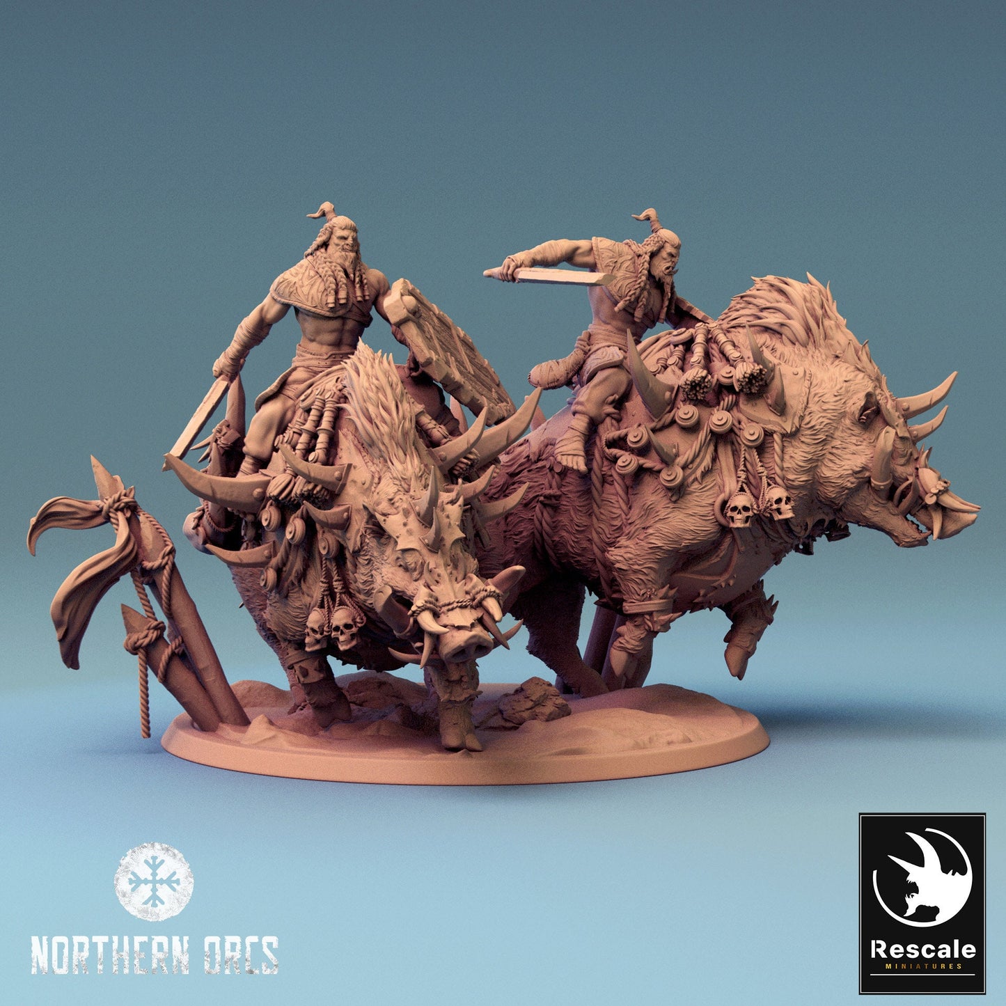 Hog Riders, Rescale Miniatures | Dungeons and Dragons | Pathfinder | Table Top RPG | 3D Printed Model